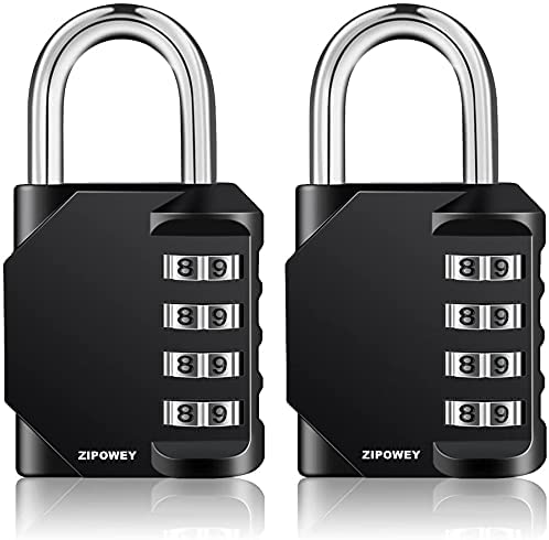 ZIPOWEY Combination Padlocks, Locker Locks, 4 Digit Combination Locks, Gym Padlocks, School Locks