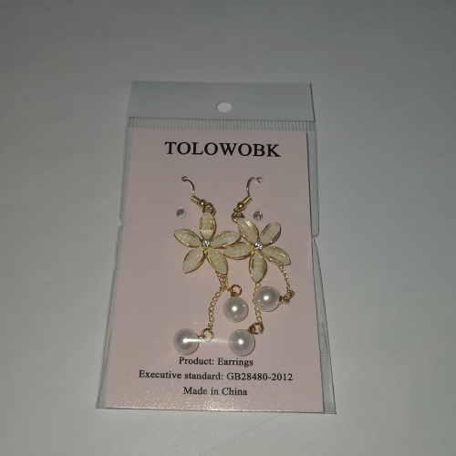 TOLOWOBK Temperament wild high-end pearl long earrings  (10 pcs)