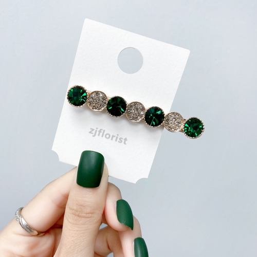 zjflorist green diamond simple and sophisticated high-end hairpins