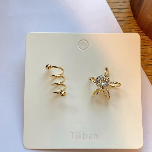 Tikban Korean style fashion asymmetric trend earrings