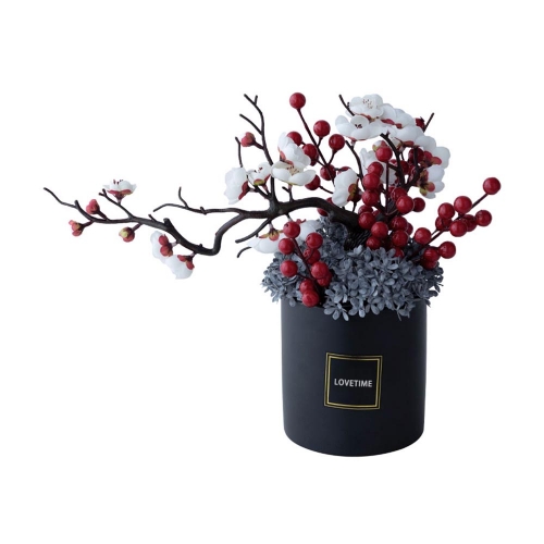 LOVETIME Light luxury red and white simulation plum blossom living room decoration Artificial flowers