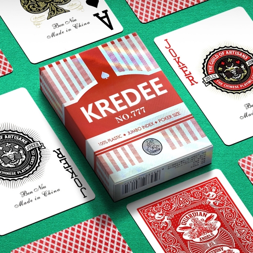 KREDEE double-sided frosted waterproof thickened PVC plastic Poker playing cards (5 decks)