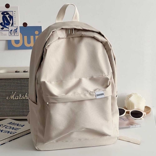 ZUOSEN all-match Korean version simple solid color student canvas backpack