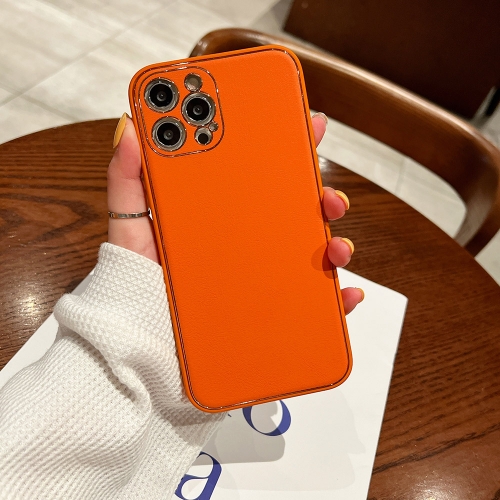 Aoppkii Luxury leather shatterproof fashion orange phone case