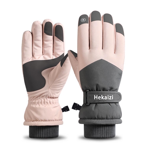 Hekaizi Winter warm fleece thick touch screen outdoor gloves