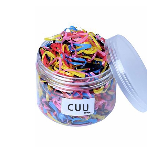 CUU Disposable Mixed Color Rubber bands for hair (5 cans)