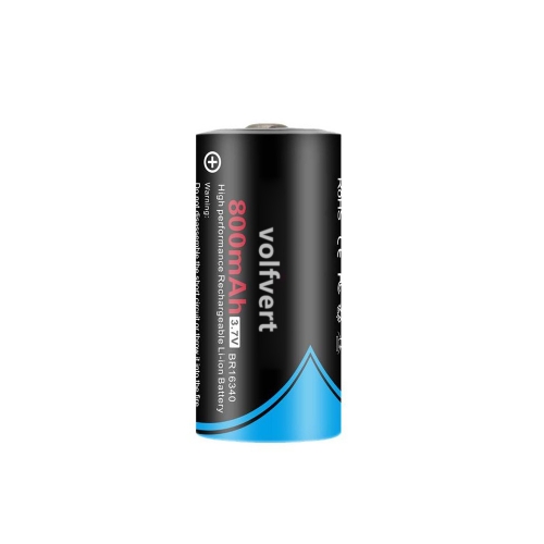 volfvert 3.7V 16340 lithium battery large capacity flashlight headlight battery (2pcs)