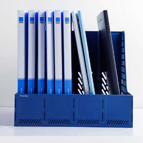 Fivesky Thickened vertical desktop data rack plastic office stationery (2 pcs)