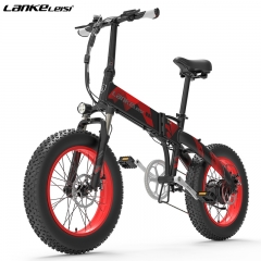 LANKELEISI X2000PLUS 1000w electric bicycle snow bike 48v 12.8ah lithium battery ebike 20 inch fat tire electric folding bike