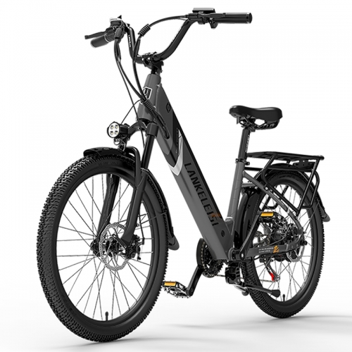 LANKELEISI ES500PRO Electric Bike MOTOR 500W 48V15AH Removabel Battery 35KM/H 24*2.40 Ladies E Bicycle With Rear Cargo Rack
