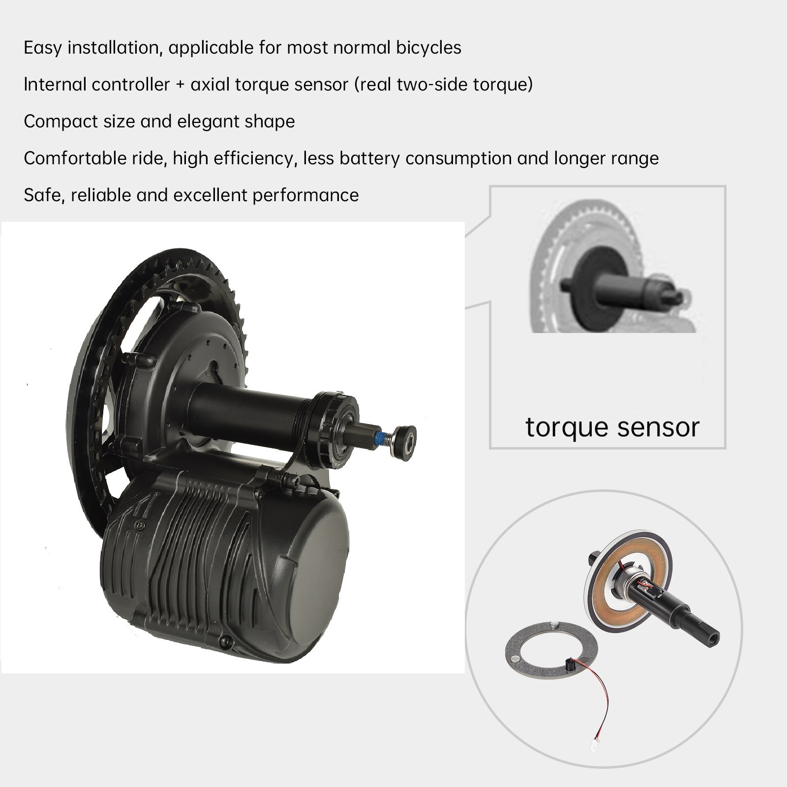 tsdz2 tongsheng 48V 500W or 750W 42T VLCD5 TSDZ2 electric bicycle mid