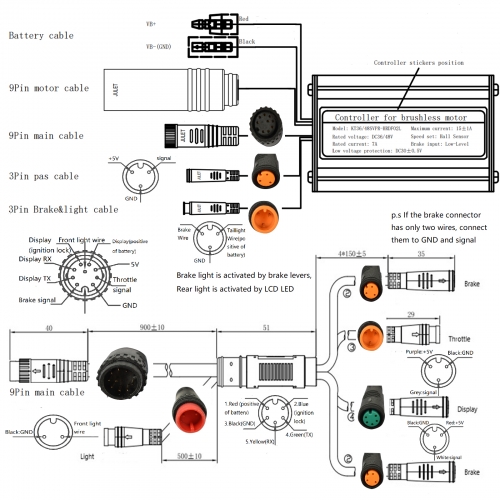 Q*中様 #15 Uwe Bein U Ebike Bafang/AKM 250W Motor KT Controller Kit 36V 250W 48V