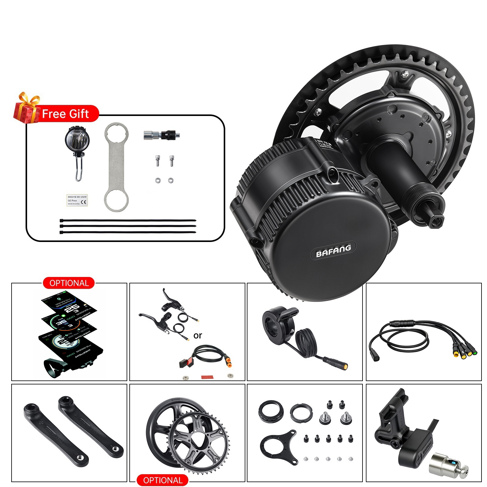 Bafang BBS01B 36V 350W Mid Drive Motor 8fun Bicycle Electric eBike