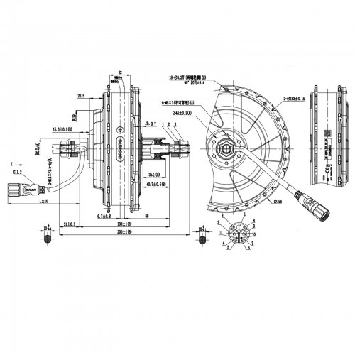 MXUS 36V 250W 350W 48V 500W High Speed Brushless Gear Hub Motor E