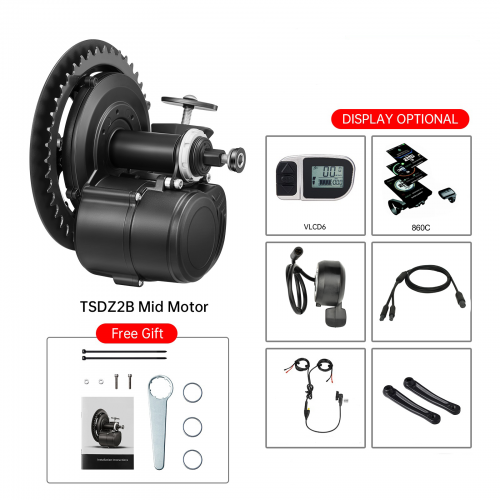 TSDZ2B Tongsheng Mid Drive Torque Sensor 36V 250W/48V 500W ebike Motor Electric Bicycle Conversion Kit throttle vlcd5 VLCD6 860C
