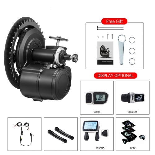 TSDZ2B tongsheng Mid Drive Torque Sensor Motor 36V 250W/48V 500W Electric Bicycle Conversion Kit ebike Motor VLCD5 VLCD6 860C