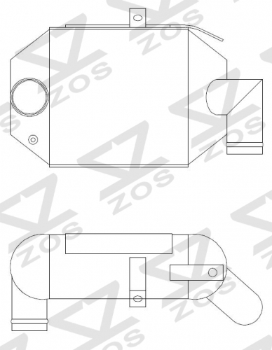 Intercooler Core Size:191*195*90mm Inlet/Outlet: φ50/φ50mm