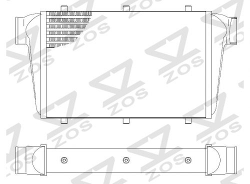 Intercooler Core Size:234*550*62mm Inlet/Outlet: φ56/φ56mm