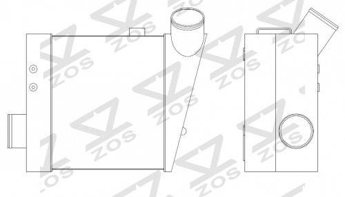 Intercooler Core Size:258.7*220*120mm Inlet/Outlet: φ65/φ65mm