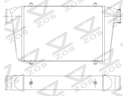 Intercooler Core Size:294.1*597*70mm Inlet/Outlet: φ75/φ75mm