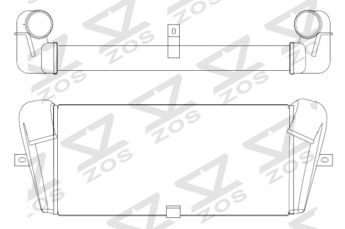 Intercooler Core Size:266*593*62mm Inlet/Outlet: φ69/φ69mm