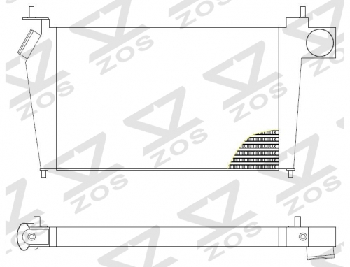 Intercooler Core Size:369*580*50mm Inlet/Outlet: φ70/φ60mm