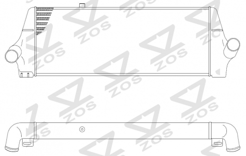 Intercooler Core Size:257*664*56mm Inlet/Outlet: φ50/φ50mm