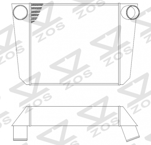 Intercooler Core Size:428.9*480*104mm Inlet/Outlet: φ75/φ75mm