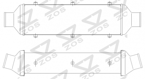 Intercooler Core Size:290.3*597*110mm Inlet/Outlet: φ75/φ75mm