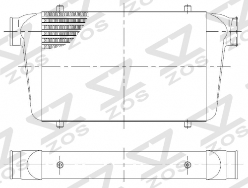 Intercooler Core Size:136*330*65mm Inlet/Outlet: φ56/φ56mm