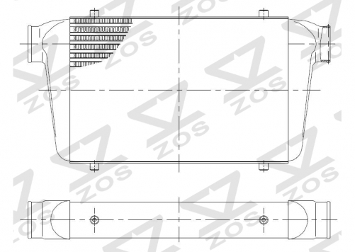 Intercooler Core Size:298*280*76mm Inlet/Outlet: φ74.6/φ74.6mm