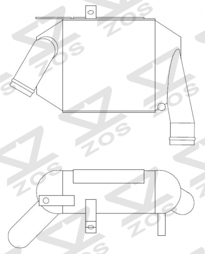 Intercooler Core Size:191*195*90mm Inlet/Outlet: φ50/φ50mm