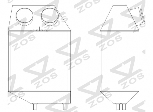 Intercooler Core Size:204*200*118mm Inlet/Outlet: φ57/φ57mm