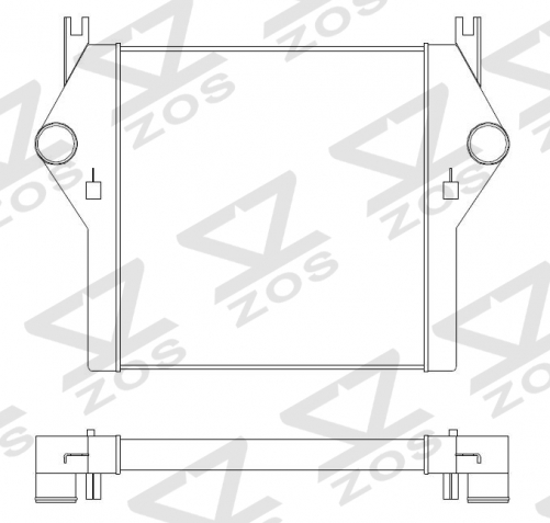 Intercooler Core Size:698*660*62mm Inlet/Outlet: φ88/φ88mm