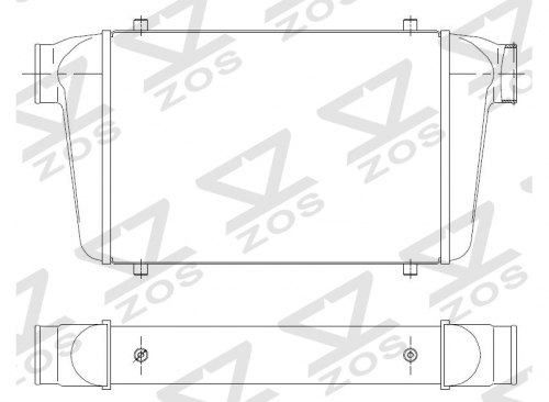 Intercooler Core Size:290.5*450*76mm Inlet/Outlet: φ63.5/φ63.5mm