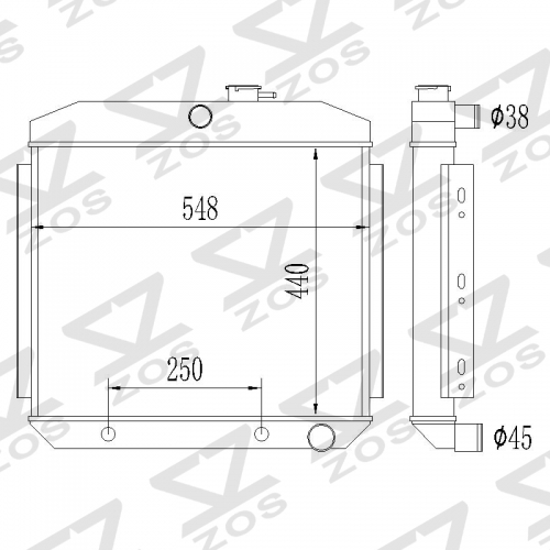 Radiator For Chevrolet Bel Air 6Cylinder 1955 1956