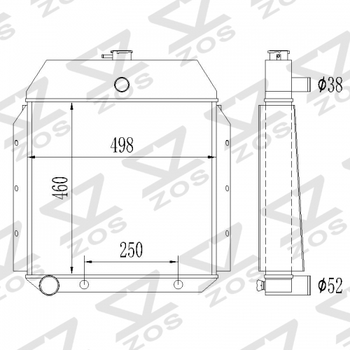 Radiator For International Harvester K KB series pickup truck 41-49