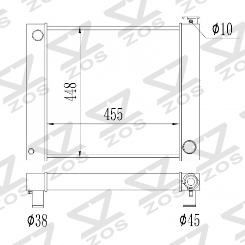 universal CHEVY radiator 23.5 inch