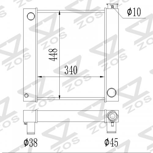 universal CHEVY radiator 19inch