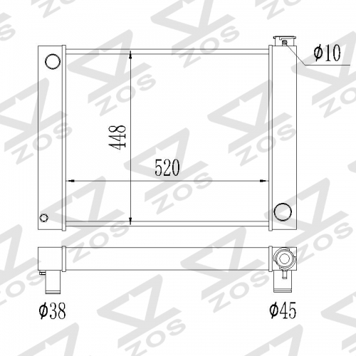 universal CHEVY radiator 26 inch