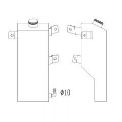 81-86 jeep cj/87-95 wrangler coolant tank