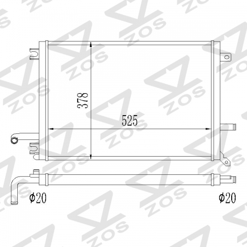 OE#68314787AD Auxiliary radiator For JEEP Wrangler 2.0L 18~22