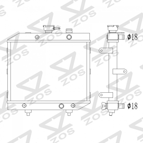 Honda ATV Radiator 2001-2004 HONDA RUBICON TRX500 MODELS