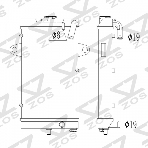 Motorcycle YAMAHA YFM700R RAPTOR 2006-2012 RADIATOR