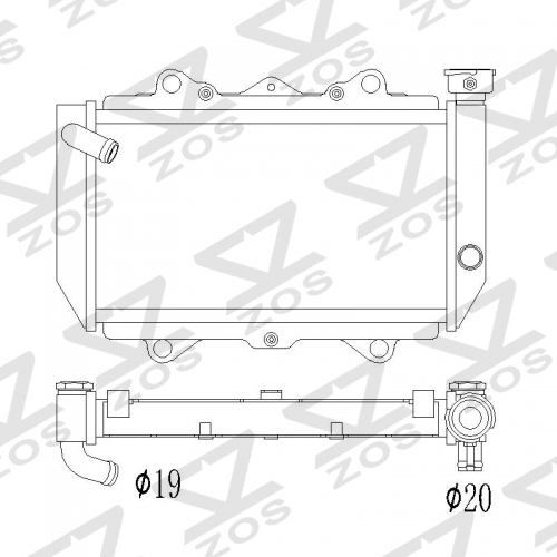 Yamaha ATV Radiator 2006-2009, 2012-2013 YAMAHA 2x4 YFZ 450 MODELS (INCLUDES 2007 BILL BALLANCE EDITION, 2007-2008 SPECIAL EDITION) 2006 YFZ 450V BILL BALLANCE EDITION