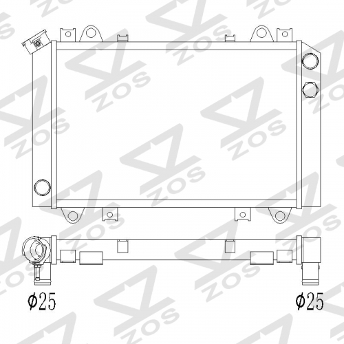 Kawasaki UTV Radiator 2008 & PRIOR KAWASAKI MULE 3000, 3010, 3010 TRANS 4x4 MODELS EXCLUDING DIESEL