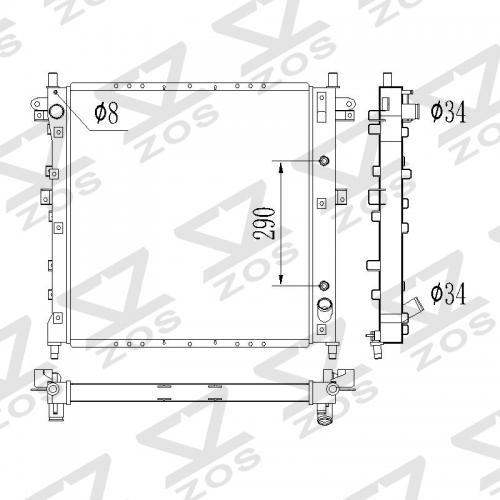 SSANGYONG Kyron/Actyon (05-) 4AT/6AT DAEWOO ACTYON 200 radiator