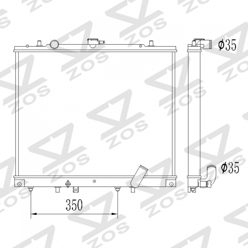 MITSU PAJERO SPORT (K90) 2.5 TD (K94W) MITSU L200 (K__T) 2.5 TD 4WD (K74T) MITSU PAJERO SPORT (K90) 2.5 TD (K94W) RADIATOR