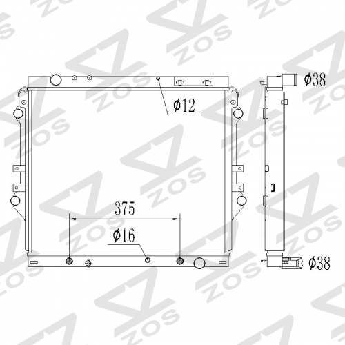 TOYOTA FORTUNER (_N15_, _N16_) HILUX VIII Pickup (_N1_) 2016-2021 INNOVA HILUX FORTUNER RADIATOR Diesel 2016-2021