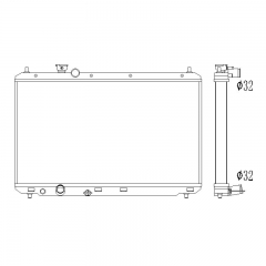Honda Civic DX EX EX GX Gas Si 2012-2015 Acura ILX Base Dynamic L4 2013-2015 （DPI 13221）aluminum radiator